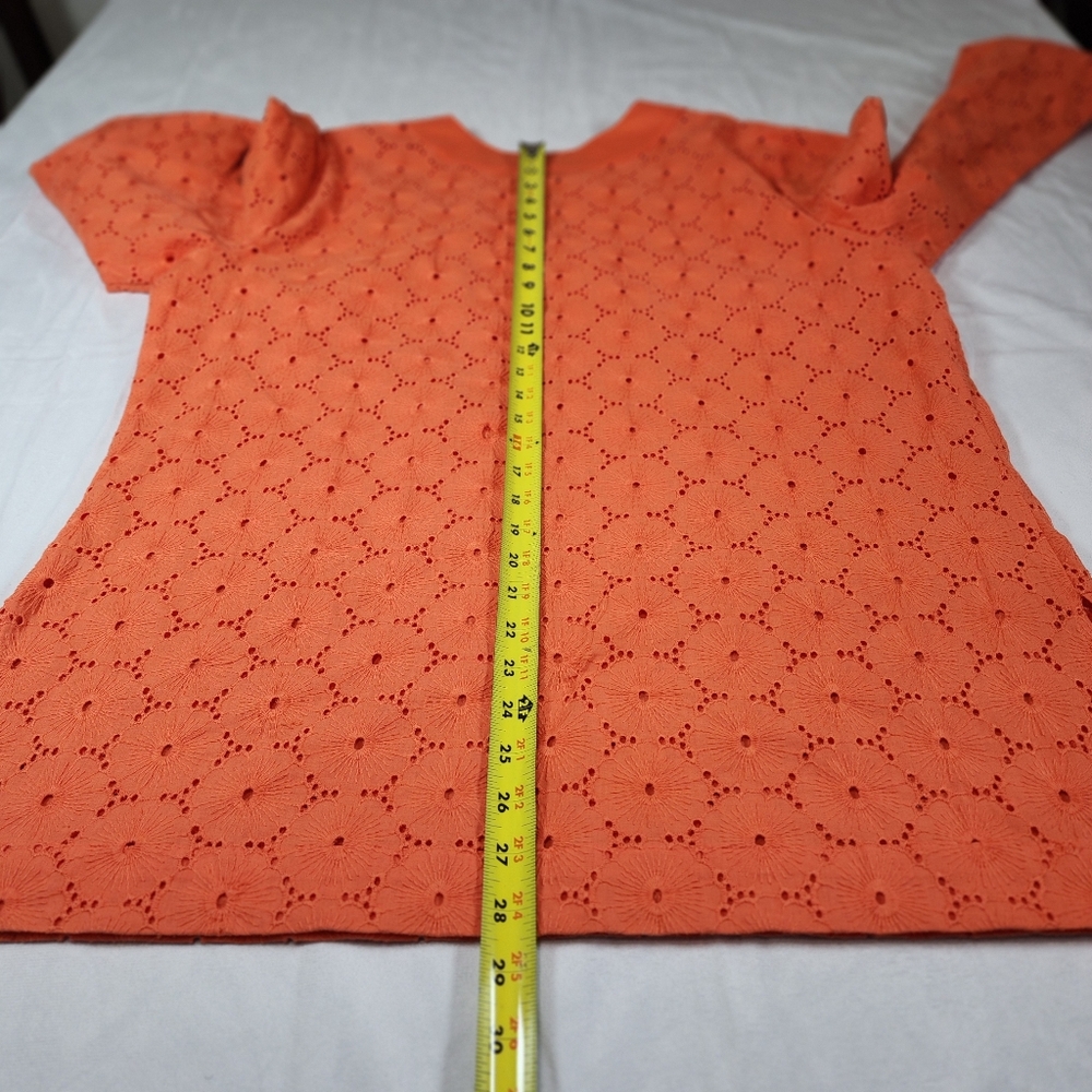 Peck & Peck Weekend Woman Orange Lace Pullover Blouse Shirt Size 16 - Picture 8 of 13